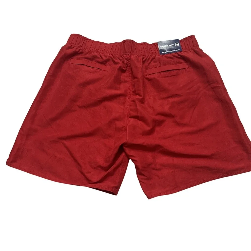 Free Country Men's Swim Trunks Board Shorts Red Men's Large L‎
